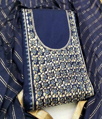 Blue embroidered chanderi salwar 1
