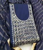 Blue embroidered chanderi salwar