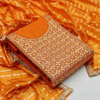 Orange embroidered chanderi salwar 1