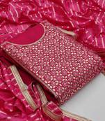 Pink embroidered chanderi salwar