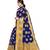 Navy blue woven banarasi silk saree with blouse