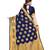 Navy blue woven banarasi silk saree with blouse