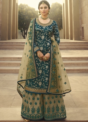 embroidered palazzo suits