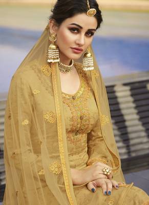 Yellow and Gold Embroidered Palazzo Suit 3