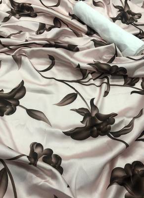 Cream Japan Satin Silk Digital Printed Saree 2