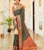 Green Banarasi Silk Jacquard Work Designer saree