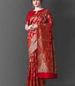 Red Banarasi Silk Jacquard Work Designer saree