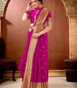 Rani Pink Banarasi Silk Jacquard Work Designer saree