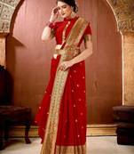 Red Banarasi Silk Jacquard Work Designer saree