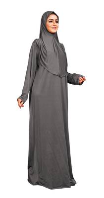 Plain Lycra Stretchable Daily Wear Burqa With Hijab Style For Women 4
