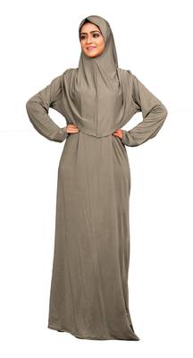 Women's Stone Color Islamic Wear Plain Burkha Instant Hijab 1
