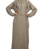 Women's Stone Color Islamic Wear Plain Burkha Instant Hijab