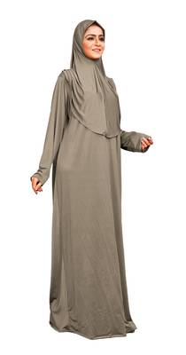 Women's Stone Color Islamic Wear Plain Burkha Instant Hijab 4