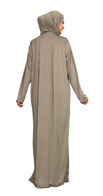 Women's Stone Color Islamic Wear Plain Burkha Instant Hijab 5