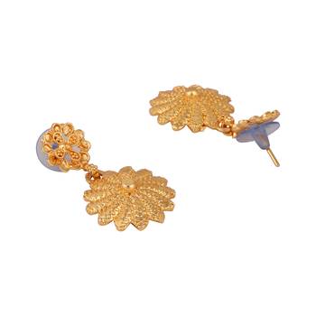 Choker  Alloy Gold Oxidised Plated ,Round Shape Pendent Design Necklace Set For Women & Girls 3