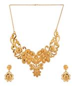 Choker  Alloy Gold Oxidised Plated Design Necklace Set For Women & Girls