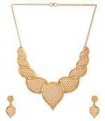 Choker Alloy Gold Oxidised Plated ,Ovel Shape Pendent Design Necklace Set For Women & Girls