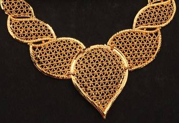 Choker Alloy Gold Oxidised Plated ,Ovel Shape Pendent Design Necklace Set For Women & Girls 5