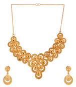 Choker Alloy Gold Oxidised Plated Design Necklace Set For Women & Girls