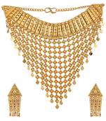 Choker Alloy Gold Oxidised Plated Design Necklace Set For Women & Girls