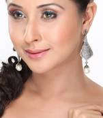 Pearls And Pave Set Cz Dangler Earring