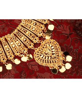 Choker  Alloy Gold Oxidised Plated ,Round Shape Pendent Design Necklace Set For Women & Girls 5