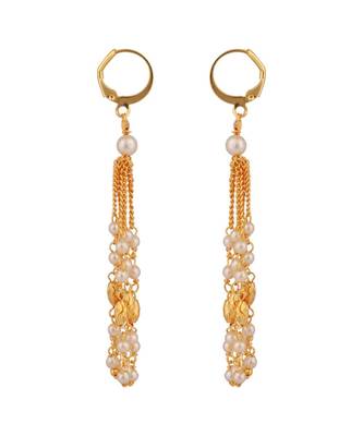 Long Five  Line Chain Alloy Gold Oxidised Plated Design Necklace Set For Women & Girls 3
