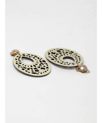 Golden Egg Wooden Earrings 2
