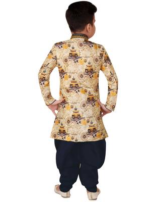 Multicolor printed cotton silk boys-kurta-pyjama 2