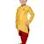 Yellow plain cotton silk boys-kurta-pyjama