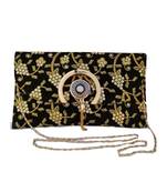 Shoptory India Embroidered Casual Party Sling Bag For Women Girls Clutch Handpurse, Black