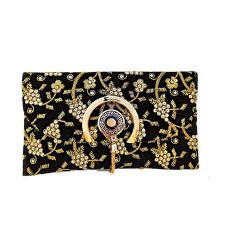 Shoptory India Embroidered Casual Party Sling Bag For Women Girls Clutch Handpurse, Black 2