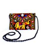 Shoptory India Embroidered Elephant Design Rajasthani Traditional Casual Party Sling Bag For Women Girls, Black