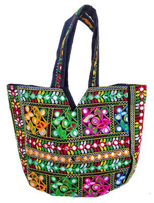 Shoptory India Embroidred Rajasthani Multicolor Handbag Casual Party Hobo For Women Girls, Multi 1