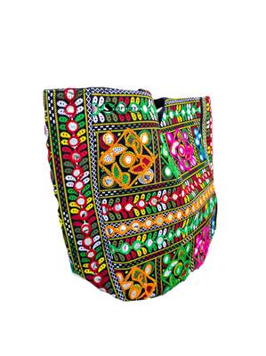 Shoptory India Embroidred Rajasthani Multicolor Handbag Casual Party Hobo For Women Girls, Multi 3