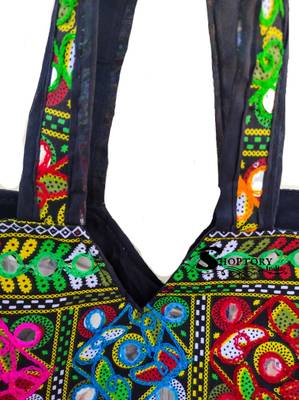 Shoptory India Embroidred Rajasthani Multicolor Handbag Casual Party Hobo For Women Girls, Multi 4