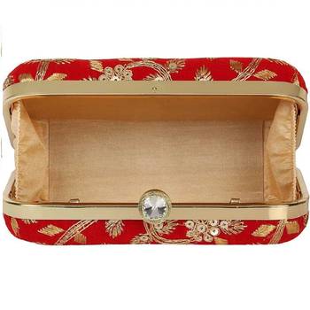 Shoptory India Embroidered Casual Ethnic Sling Bag For Women's Clutch Handpurse - Red 5