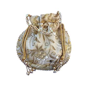 Shoptory India Wristlets Ethnic Potli For Women & Girls Rajasthani, Gold 1