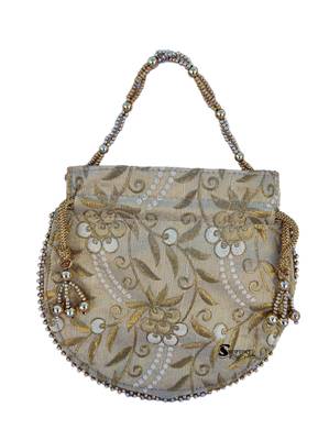 Shoptory India Wristlets Ethnic Potli For Women & Girls Rajasthani, Gold 3