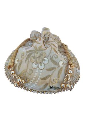 Shoptory India Wristlets Ethnic Potli For Women & Girls Rajasthani, Gold 4