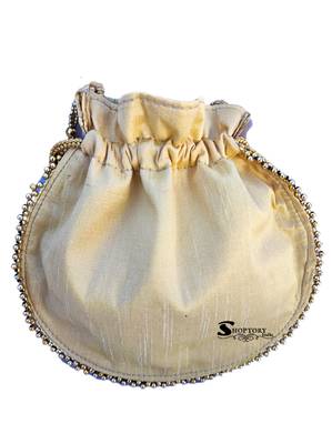 Shoptory India Wristlets Ethnic Potli For Women & Girls Rajasthani, Gold 5