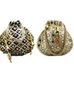 Shoptory India Wristlets Ethnic Potli For Women & Girls Rajasthani Return Gift For Wedding, Pack of 2