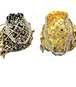 Shoptory India Wristlets Ethnic Potli For Women & Girls Rajasthani Return Gift For Wedding, Pack of 2