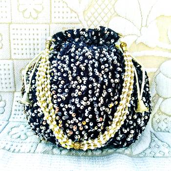 Shoptory India Potli Bags for Women Stylish Latest Return Gifts Wedding, Silver 1