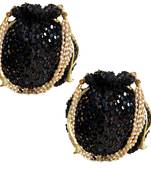 Shoptory India Potli Bags for Women Stylish Latest Return Gifts Wedding, Black, pack of 2