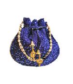 Shoptory India Sequine Potli Bags for Women Stylish Latest Return Gifts Wedding, Blue