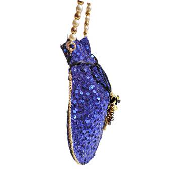 Shoptory India Sequine Potli Bags for Women Stylish Latest Return Gifts Wedding, Blue 2
