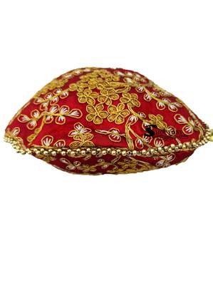 Shoptory India Wristlets Embroidered Ethnic Potli For Women & Girls Rajasthani Return Gift , Maroon, Pack of 10 4