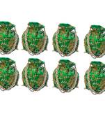 Shoptory India Wristlets Embroidered Ethnic Potli For Women & Girls Rajasthani Return Gift, Light Green, Pack of 8