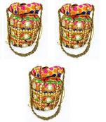 Shoptory India Wristlets Ethnic Rajasthani Potli bags For Women & Girls Rakhi Gift for sister , Multicolor
